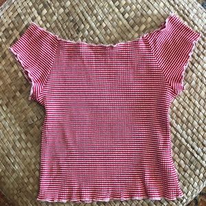 Cute Off the shoulder striped top
